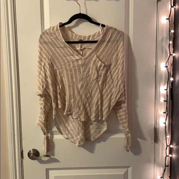 Free People v-neck striped shirt - Picture 1 of 3